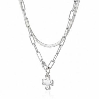 ZUQIETA Chunky Cross Necklace Paperclip Chain Vintage Statement Faith Pendant Women Gift