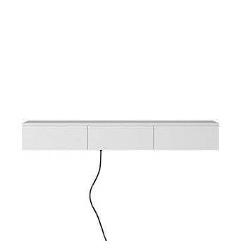 Trikiousd 67" Floating Wall-Mounted TV Stand with 16-Color LEDs for 5565" TVs