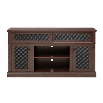 Trikiousd Embossed Pattern TV Stand with Sliding Door & Storage for TVs Up to 65"