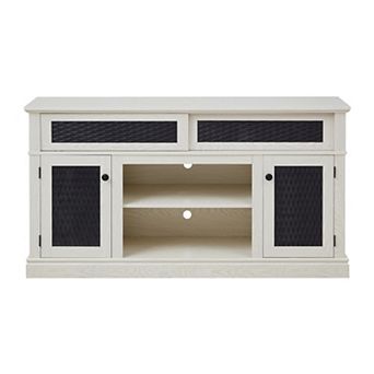 Trikiousd Embossed Pattern TV Stand with Sliding Door & Storage for TVs Up to 65"