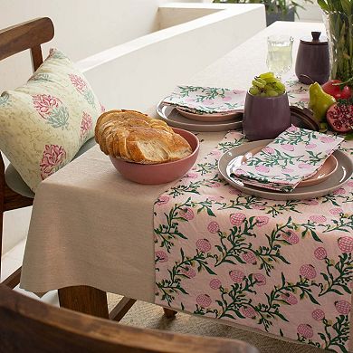 Rasa Pure Linen Hand Printed Table Runner