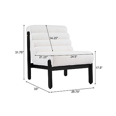 Trikiousd Accent Chair with Solid Wood Frame & Ergonomic Tiered Backrest