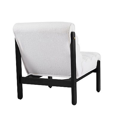 Trikiousd Accent Chair with Solid Wood Frame & Ergonomic Tiered Backrest