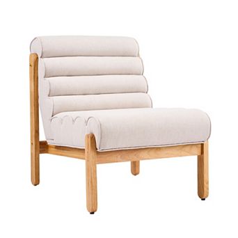 Trikiousd Accent Chair with Solid Wood Frame & Ergonomic Tiered Backrest