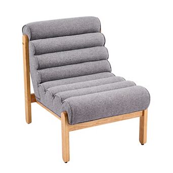 Trikiousd Accent Chair with Solid Wood Frame & Ergonomic Tiered Backrest