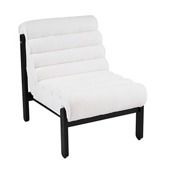 Trikiousd Accent Chair with Solid Wood Frame & Ergonomic Tiered Backrest