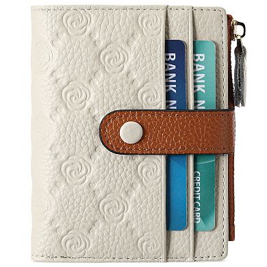 Small Wallets for Women RFID Blocking Slim Bifold PU Leather Women's Wallet with Zipper Coin Purse