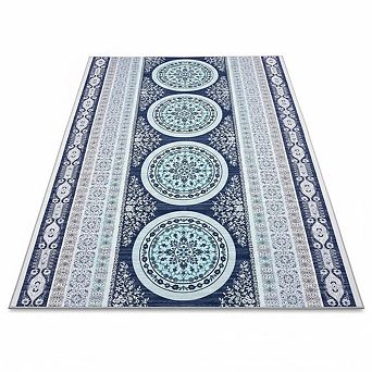 Vintage Boho Washable Area Rug, Stain Resistant Non-Slip for Living Room Bedroom Dining Room Office