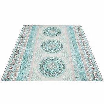 Vintage Boho Washable Area Rug, Stain Resistant Non-Slip for Living Room Bedroom Dining Room Office