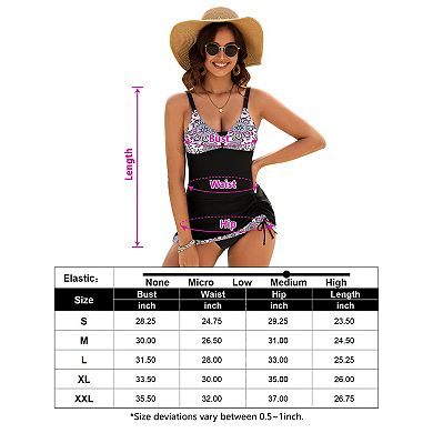 Women Two Piece Bathing Suit Tie Knot Adjustable Strap Swimsuit