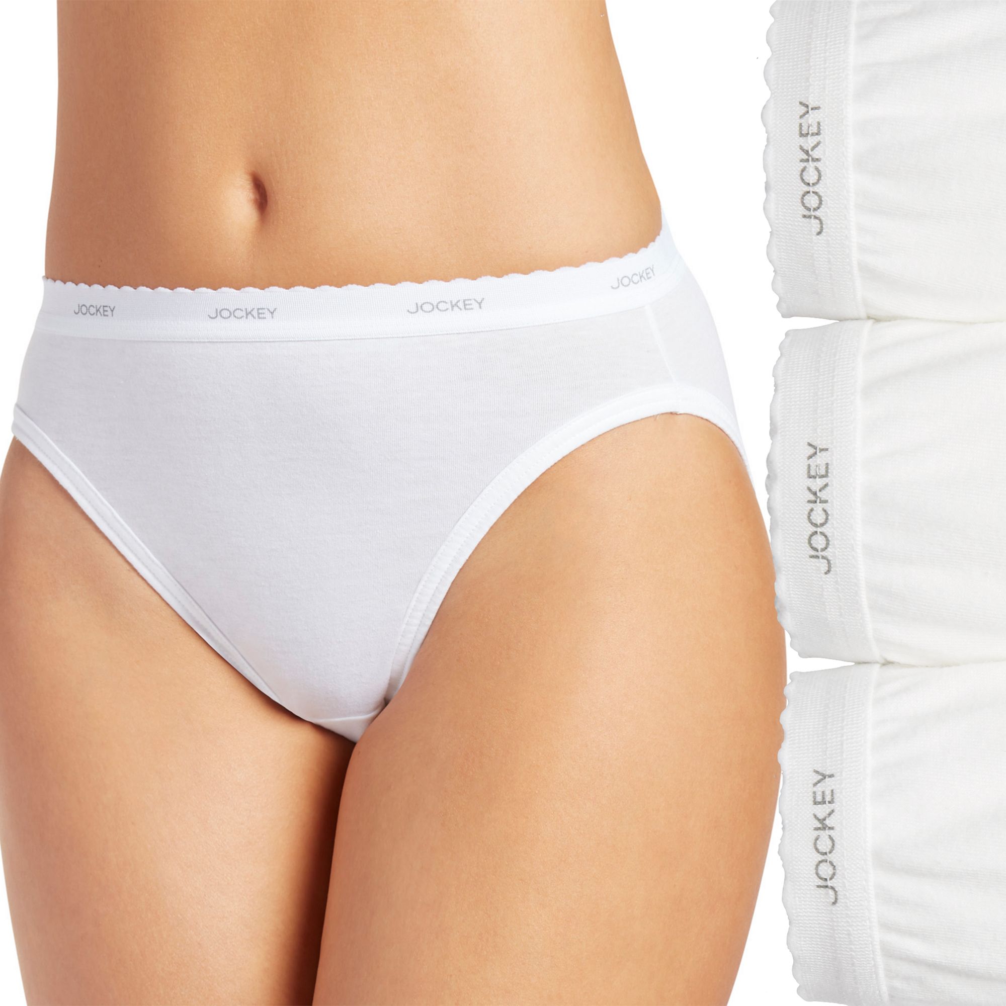Womens Jockey® Classics 3-pk. French Hi-Cut Panty Set 9481, White