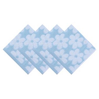 Flower Soft Absorbent Cotton Washcloth Floral Print Face Towels Reusable Towels for Bathroom 13"x13"