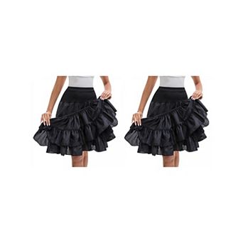 2 Packs Women's Crinoline Prom Wedding Dress Petticoats Underskirt Tutu Half Slips 60cm
