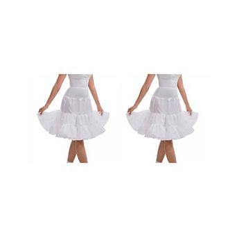 2 Packs Women's Crinoline Prom Wedding Dress Petticoats Underskirt Tutu Half Slips 60cm