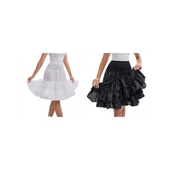 2 Packs Women's Crinoline Prom Wedding Dress Petticoats Underskirt Tutu Half Slips 60cm