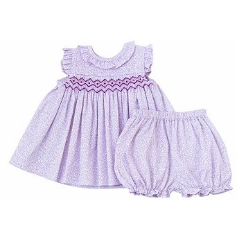 Baby & Toddler Girls Floral Smocked Dress With Bloomers