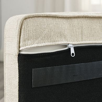 Heybly Elevated Dog Sofa Bed with Foam Cushion and Linen Fabric, Durable Pet Couch,Pet Bed Furniture