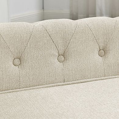 Heybly Elevated Dog Sofa Bed with Foam Cushion and Linen Fabric, Durable Pet Couch,Pet Bed Furniture