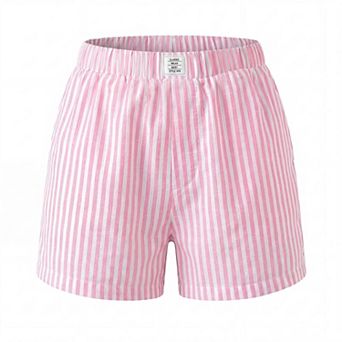 Women's Striped Elastic Waist Shorts Lightweight Summer Beach Shorts