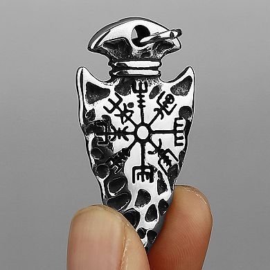 Mens Viking Unisex Stainless Flint Pendant Necklace Men Vintage