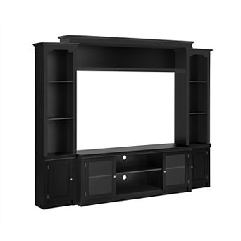 Trikiousd All-in-One Media Console with Adjustable Shelves and Wine Rack