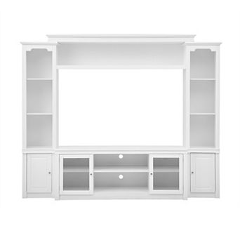 Trikiousd All-in-One Media Console with Adjustable Shelves and Wine Rack