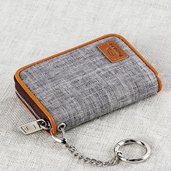 Zipper Card Holder Wallet with Keychain, Small Card Case, Ideal for Daily Carry & Travel,for Women