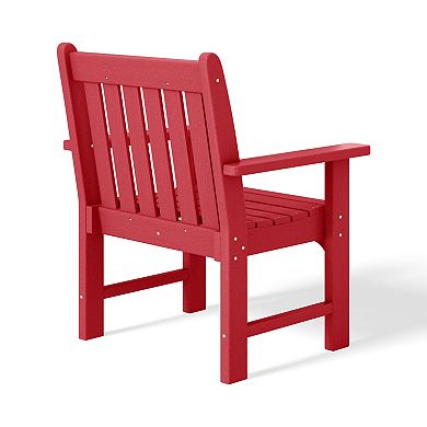 Outdoor Patio HDPE Adirondack Dining Arm Chairs (Set of 4)