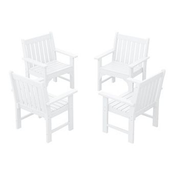 Outdoor Patio HDPE Adirondack Dining Arm Chairs (Set of 4)