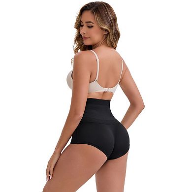 2 Packs Women's High-Waisted Shaper Knickers Front Hook Tummy Control Half-Hip Shaping Shorts