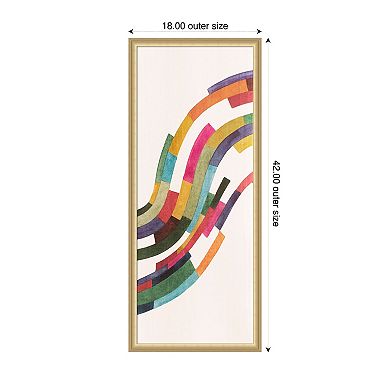 Amanti Art Framed Fabric Pinboard, Rainbow Brick Road II Printed Bulletin Board
