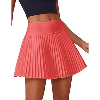 Pinspark Women's Pleated Tennis Skort Built-in Shorts Lightweight Golf Pickleball Cheer Skirt