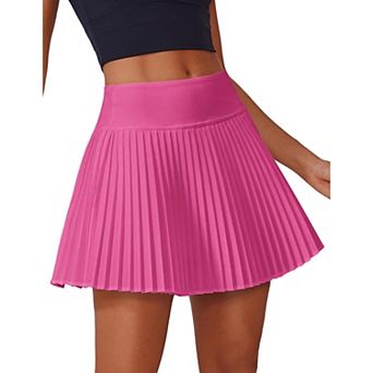 Pinspark Women's Pleated Tennis Skort Built-in Shorts Lightweight Golf Pickleball Cheer Skirt