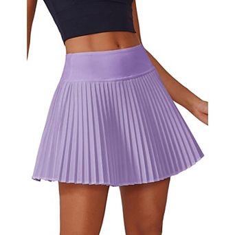 Pinspark Women's Pleated Tennis Skort Built-in Shorts Lightweight Golf Pickleball Cheer Skirt