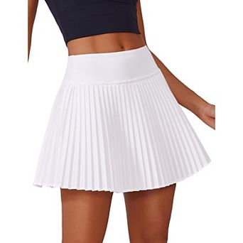 Pinspark Women's Pleated Tennis Skort Built-in Shorts Lightweight Golf Pickleball Cheer Skirt