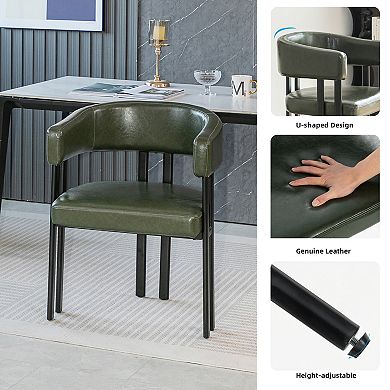 KWPZQEB Modern Faux Leather Dining Chairs Set of 3, Barrel Dining Room Chairs with Upholstered