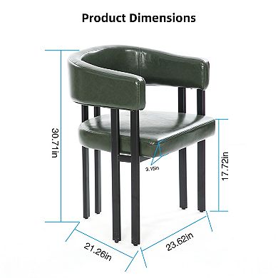 KWPZQEB Modern Faux Leather Dining Chairs Set of 3, Barrel Dining Room Chairs with Upholstered