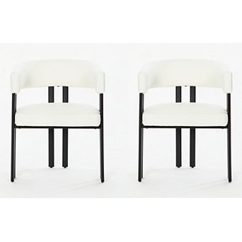 KWPZQEB Modern Faux Leather Dining Chairs Set of 3, Barrel Dining Room Chairs with Upholstered