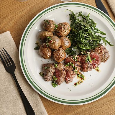 Gibson Home Hometown Diner 12 Piece Porcelain Dinnerware Set for 4 with Rim Dishwasher Safe