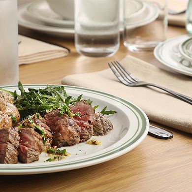 Gibson Home Hometown Diner 12 Piece Porcelain Dinnerware Set for 4 with Rim Dishwasher Safe