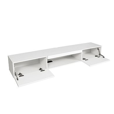 Trikiousd 63" Floating Wall-Mounted TV Stand with 16-Color LEDs for 5565" TVs