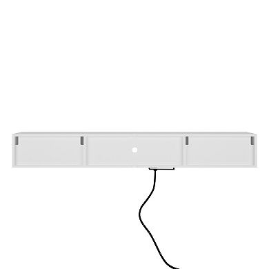 Trikiousd 63" Floating Wall-Mounted TV Stand with 16-Color LEDs for 5565" TVs