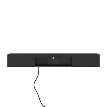 Trikiousd 63" Floating Wall-Mounted TV Stand with 16-Color LEDs for 5565" TVs