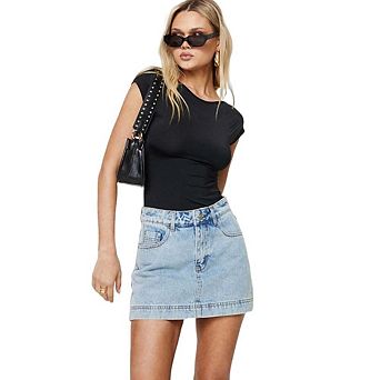 Women's Denim Mini Skorts Skirts Fashion Jean Skirts with Pockets