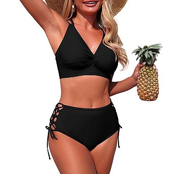 Women's Chic Tie-Strap Bikini Set Adjustable Two-Piece Swimsuit