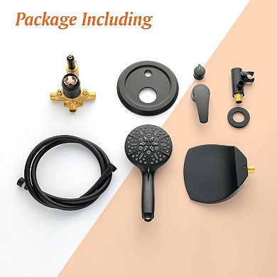 Wall Mount Single-Handle 7-Spray Tub and Shower Faucet with Handheld Shower Head, Valve Included