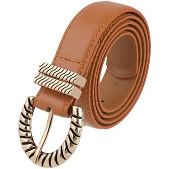 Women's Gold Buckle Vintage Belts Classic Waistband for Jeans Pants Dresses