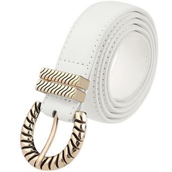 Women's Gold Buckle Vintage Belts Classic Waistband for Jeans Pants Dresses