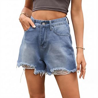 Women's Summer Casual Denim Shorts High Waisted