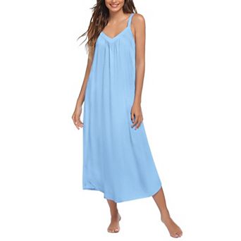 Ekouaer Womens Sleeveless Nightgown Full Slip Nightshirt Print Nightwear Full Length Loungewear